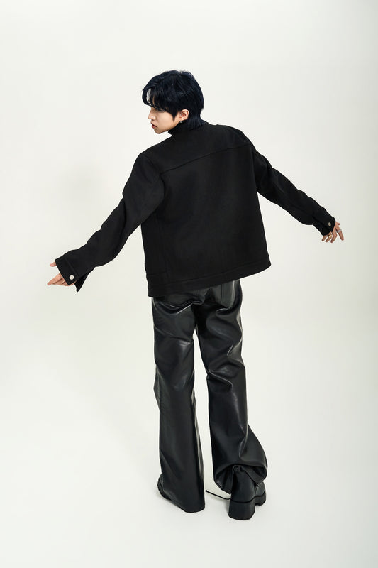 The Nomad Obsidian Flare Leather Trouser